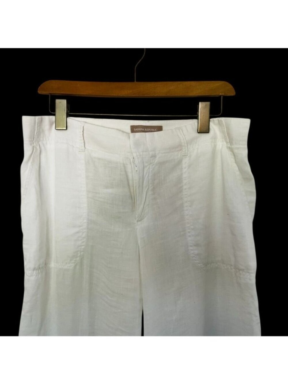 Banana Republic Womens Sz 6 White Linen Pants Lightweight Euro Summer Resort - Picture 3 of 14